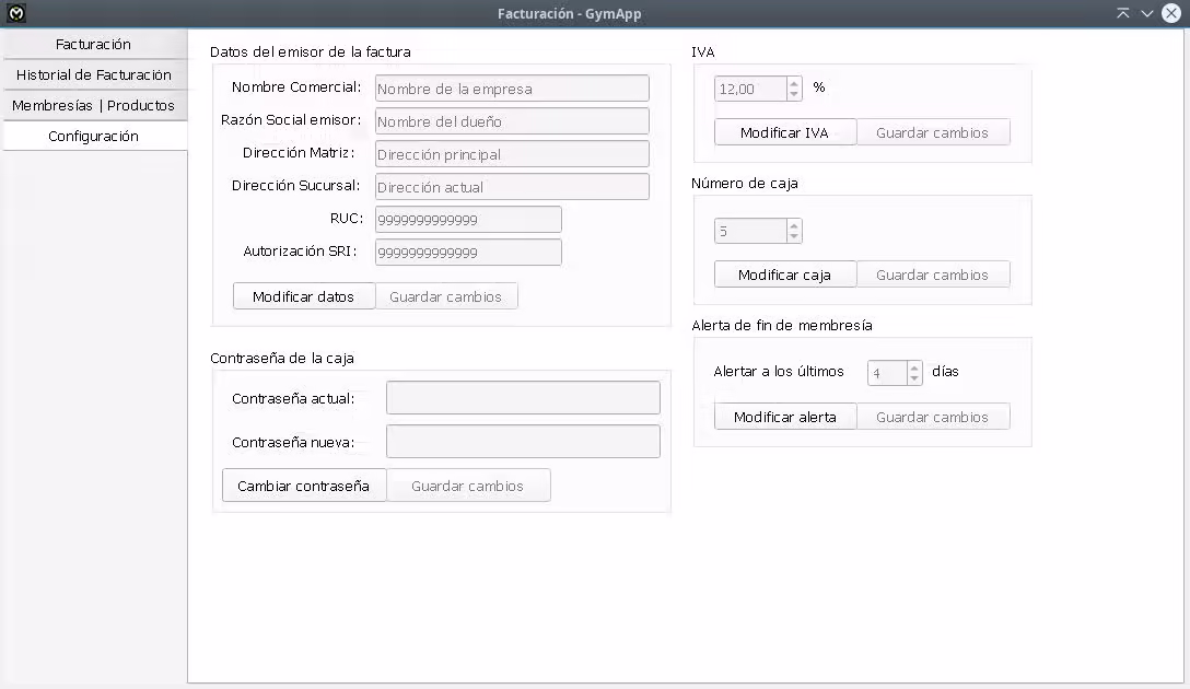 Configuración general