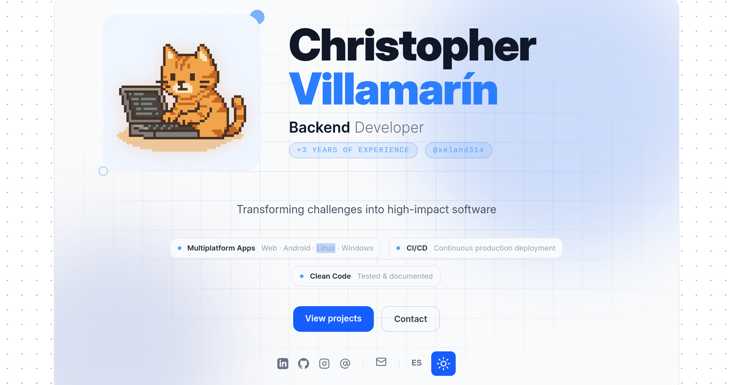 Christopher Villamarín - Software Developer | Backend | Programmer