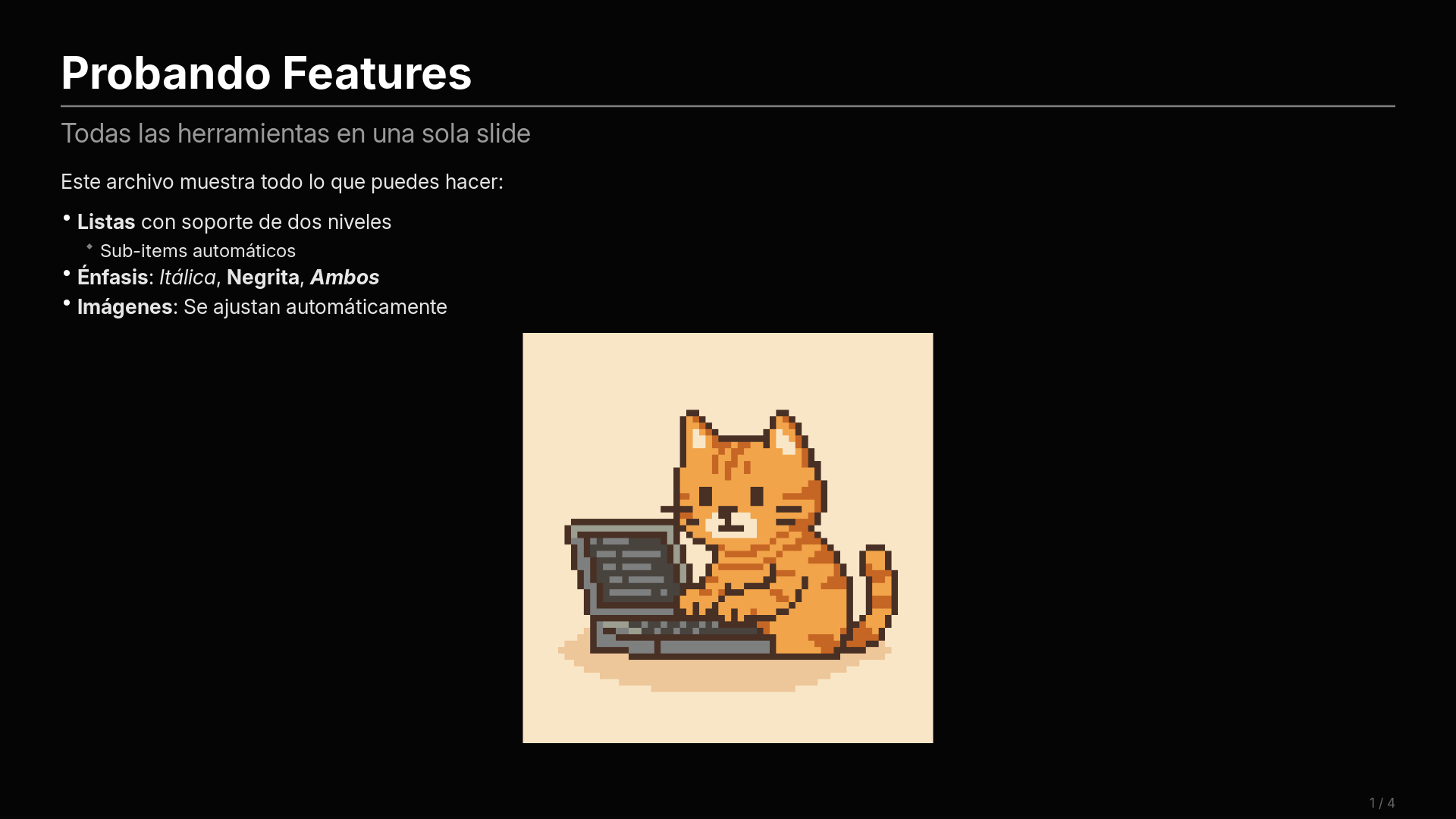 Vista previa del tema Dark (Default)