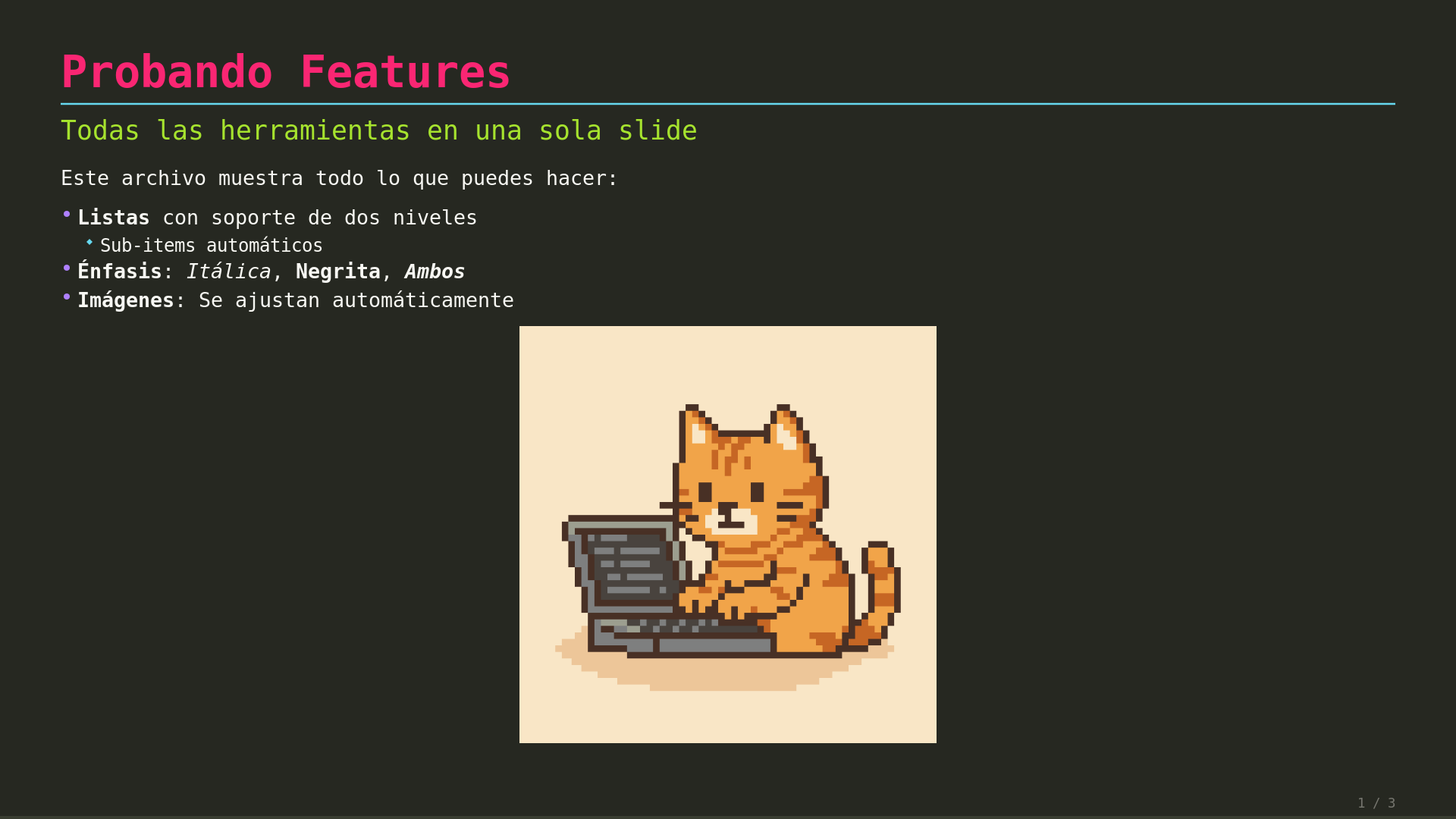 Vista previa del tema Monokai